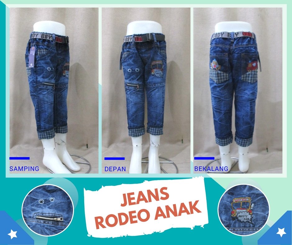 Pusat Grosir Celana Jeans Rodeo Anak Laki Laki Murah